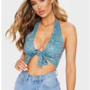 Teal Crop Top